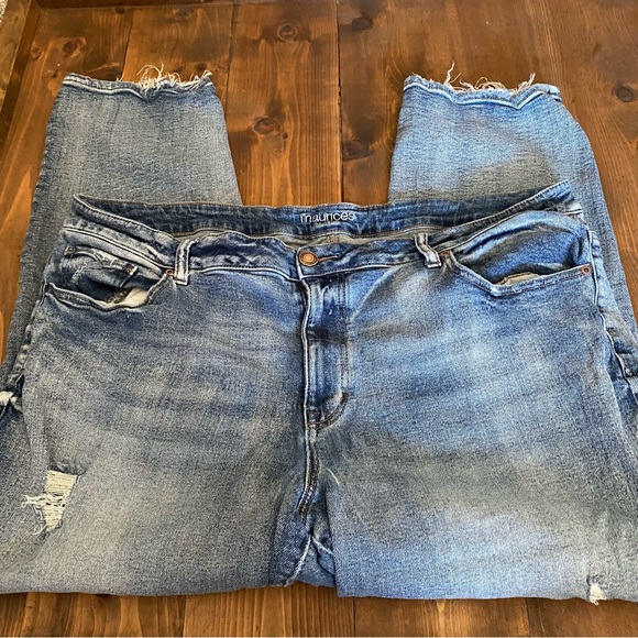Maurices Denim - Maurices high-rise light wash distressed jeans